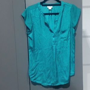 Green v neck blouse